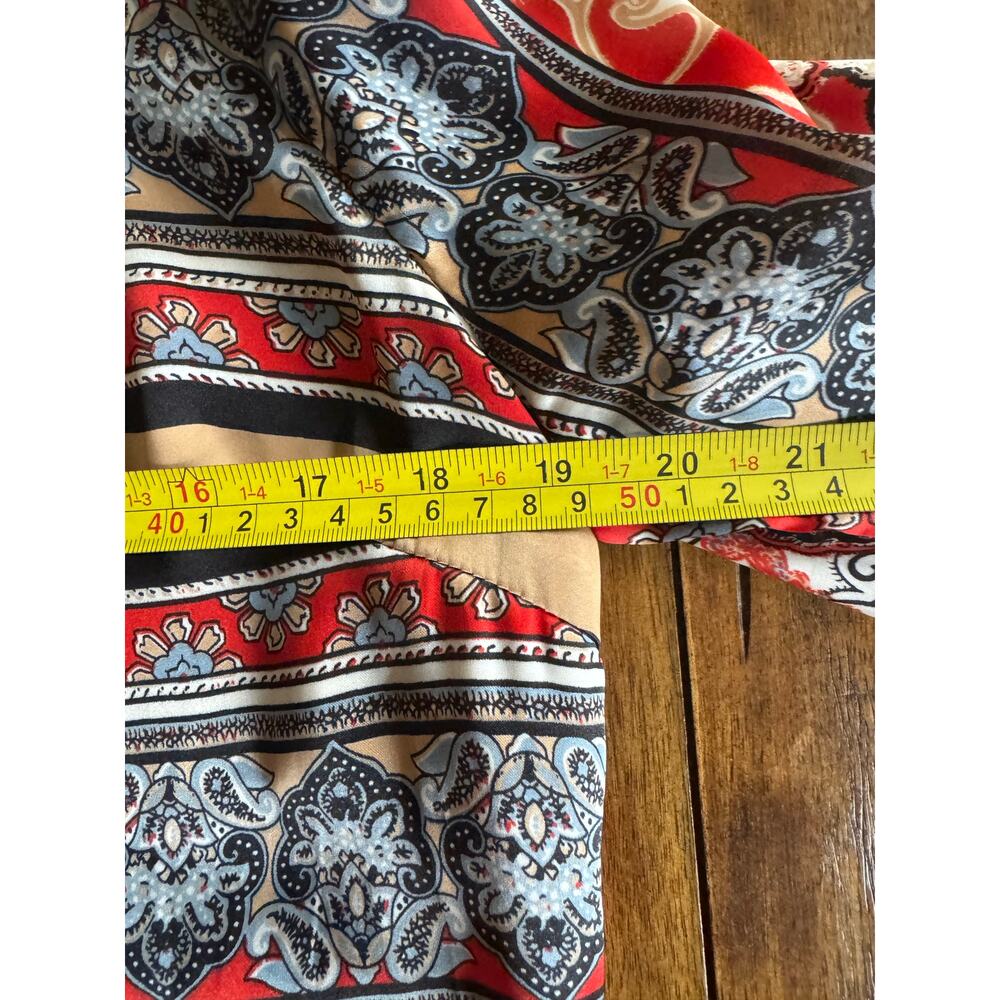 Ark & Co Paisley Print Shift Dress Boho Red Beige Medium - Picture 9 of 11